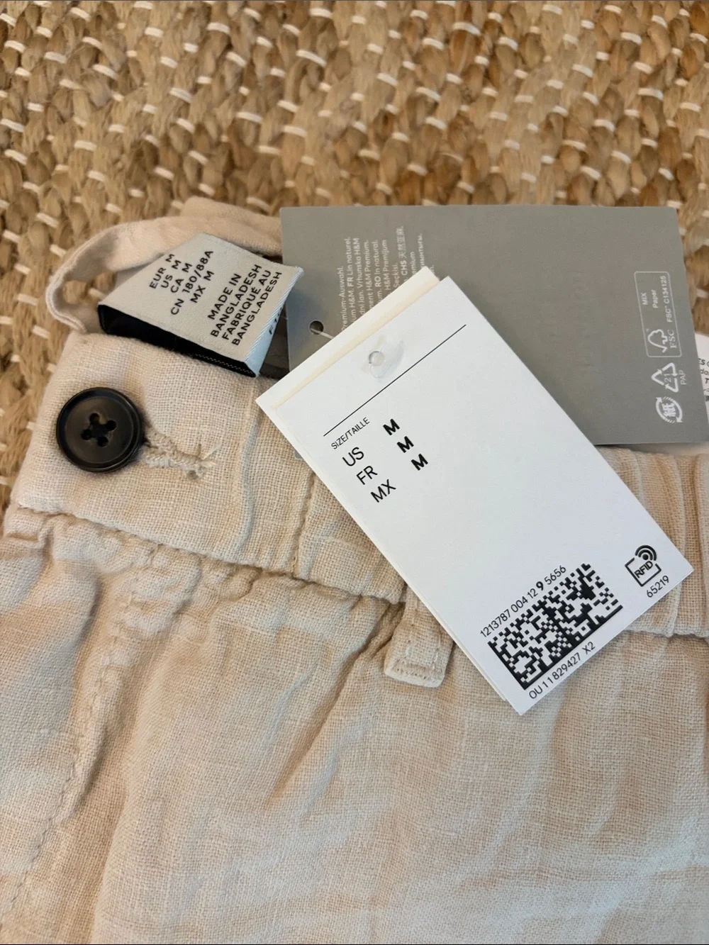 H&M Linen Blend Pants in Natural - NWT